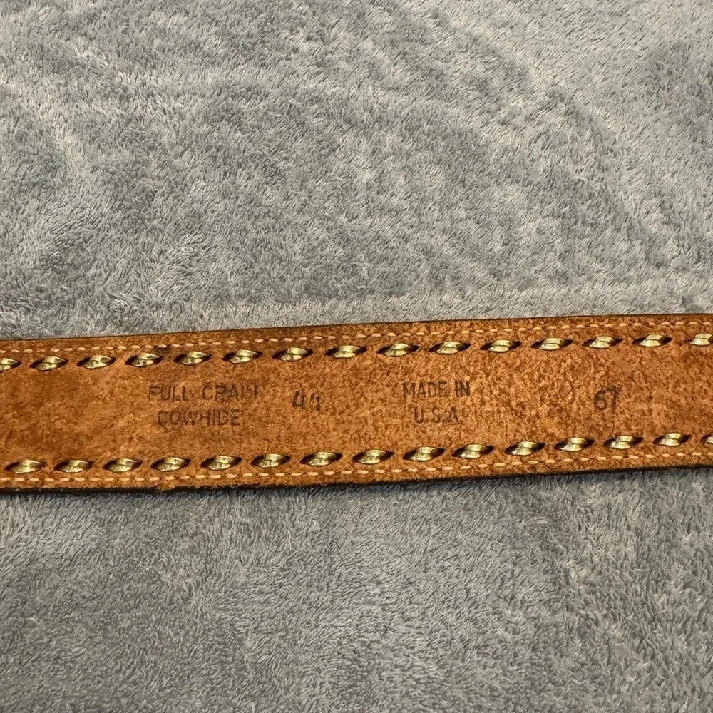 Cowhide Brown Western Style Belt Made in USA